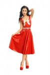 Robe rouge 100 % latex - Nœud papillon - Tendance - Confortable - Fête - Jeu de rôle - XS - XXL - 0,4 mm - Rouge - XS