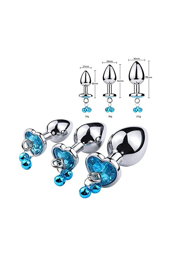 S?Xt?Y Dịldø Ġøđëmịché B? Tt Ànâl Femme Plúg Ànâlé Easy Insertable Lot de Acier Inoxydable Souple Avec C? Ur En Forme de Bijo