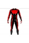 Latex Catsuit Zipper Uniforme Sexy Globale S-X3L 0.4mm,XXL,noir