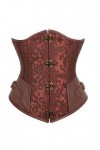 OKGD Simili Cuir Bas Corset Contrôle de la Taille Corset Gothique Contrôle de la Taille Corset Steampunk Brodé Taille Courte 