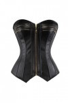 Sexy Steampunk Corsets Bustiers Faux Cuir Zip Corset Overbust Bustier Top Plus Taille Body Shaper Slim