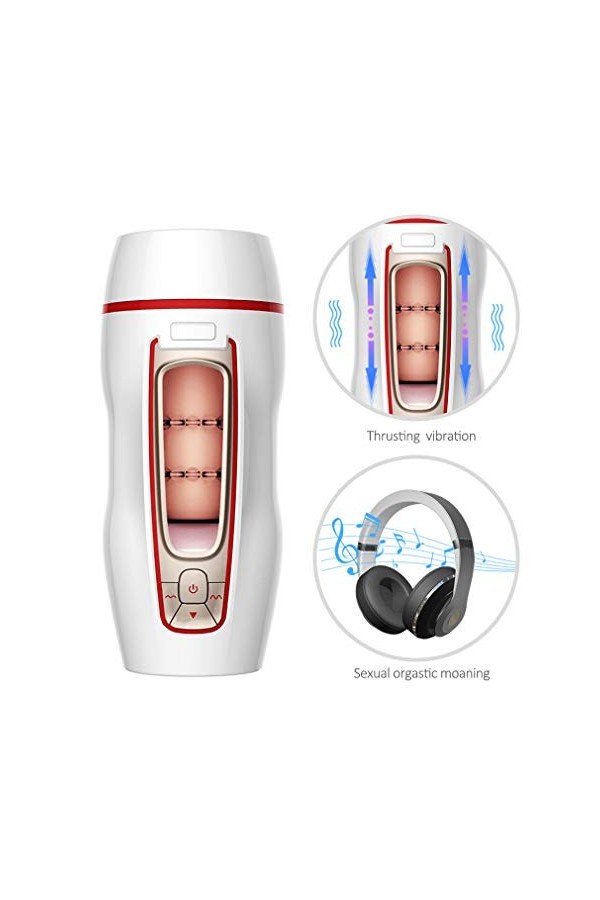 Vägǐnétté Homme Realiste éLectrique Telescopic Aircraft Cup Rapide pour La Relaxe Et Le Massage Idéal pour Homme