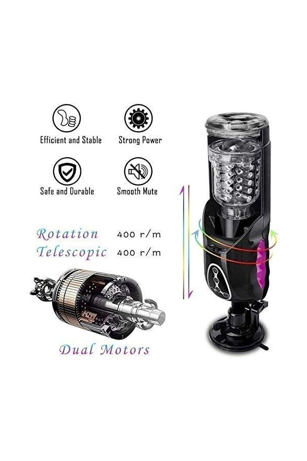 Cup Ṃạṣṭụṛḅạtẹụr Masculin Automatiquě Électrique Va Et Vient,Réaliste 3D Silicone Orale Cup Stimulation de Rotation à 360 ° a