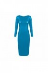 Robe longue simple grande taille à col rond pour femme en simili cuir à manches longues brillant métallique Clubwear Robe lon