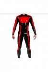 Latex Catsuit Zipper Uniforme Sexy Globale S-X3L 0.4mm,XXL,noir