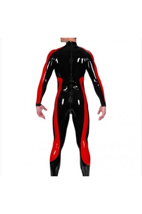 Latex Catsuit Zipper Uniforme Sexy Globale S-X3L 0.4mm,XXL,noir