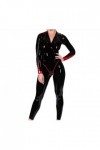 Latex Catsuit Caoutchouc Noir Zipper Pourriture Uniforme Sexy Costume Party,S, Purple