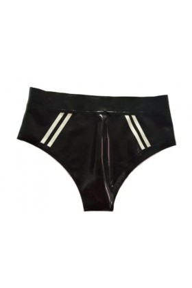 100% latex rubber Ladies sexy triangle shorts lace swimming pool beach lingerie party 0.4mm