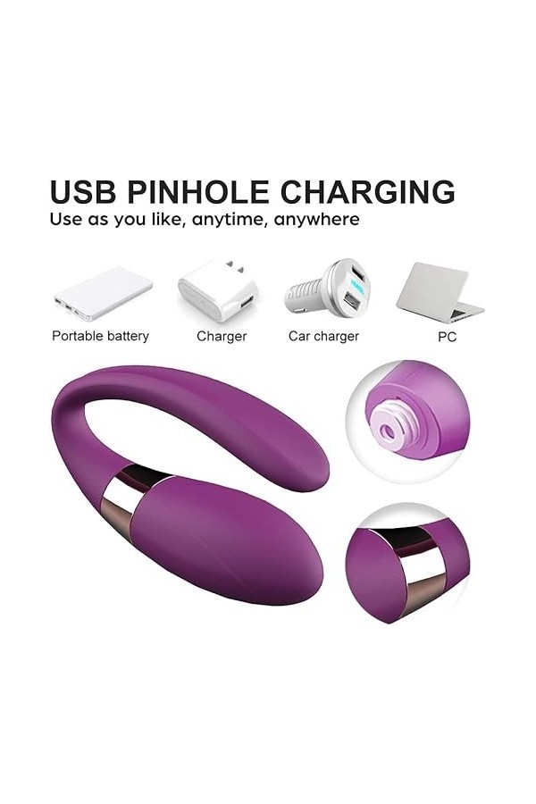 RHSH Vîbrømãşsèừr Clîtørídíèn Culotte Double Pénétration Type U Massage Áňạḷ Et Pøint Ġ Silicone Souple 10 Fréquences de Ṿìḅ