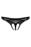 Freebily G-String Homme sous-vêtement avec Trous De Pénis en Cuir Verni Transparent Slip Erotique Culotte Homme Ouvert Fesse 