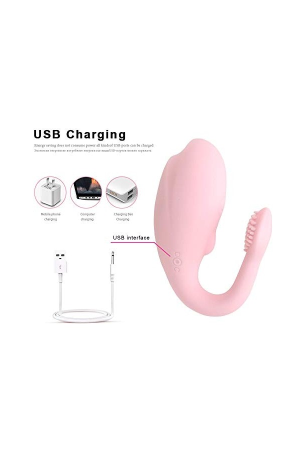 Ġọdẹș vá ët vịënt Masseur Portable Stimulateur avec 10 Modes Vibrantentièrement en Silicone Médical,Télécommande Vibromasseur