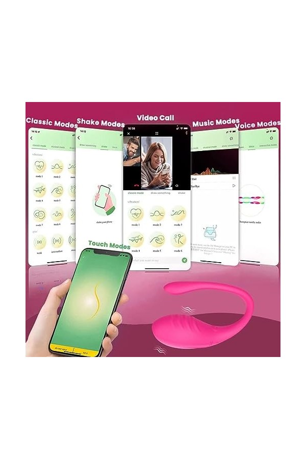 EsHals Oeuf Vibrant Connecté Telephapp, Mini Vibromasseurs Oeuf Feminin Telecommande À Distance Oeuf Vibrant Fémmé Sans Fil T