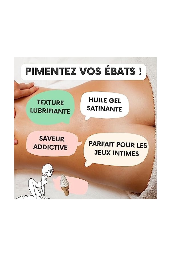 IZOË, Huile, Gel de Massage, Commestible, Comestible, Relaxante, BIO. Professionnelle, Sensuelle, Plaisir Naturel Vanille 