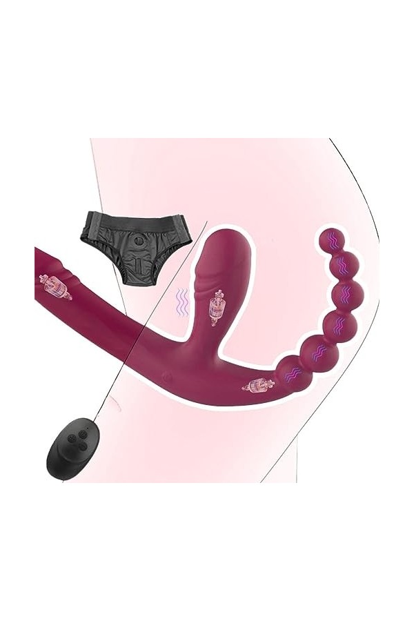 ?-Éx Tøy? ??d??iche-Clit-Ørìdî??-Ceinture réglable à Double extrémité Portable Portable et Facile à Transporter D1412