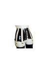 Latex RubberCeinture de suspension Corset en latex avec huit sangle réglable, S, Noir + Blanc