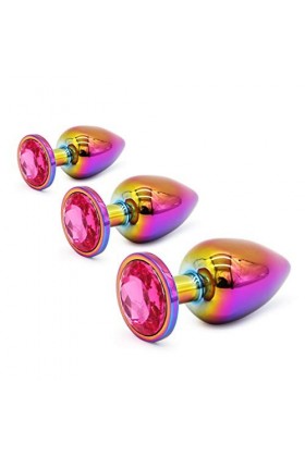 3 pcs/set AnaÀnâl Plug WomenToys Petite Taille Métal Cristal Perles Bijoux Bijoux pour Hommes Couples