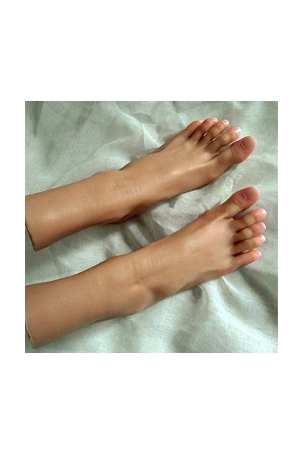 TDHLW Mannequin Foot, Feet Silicone, Fetichismes Pied, Silicone Pied fétiche Femme Pieds Moule Affichage Bijoux Sandale Chaus