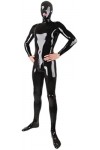 Capuche En Latex Pour Homme Noir Sexy Avec Fermeture Éclair À Larrière À Travers Lentrejambe,Le Noir,je
