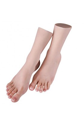 Minaky Pieds en Silicone Réaliste Mannequin Femme Pieds Taille Réelle Modèle pour Bijoux Sandales Chaussures Chaussettes Disp