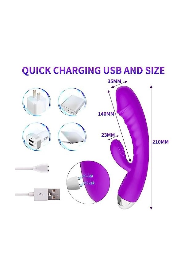 Stîmülateúr de Pöint G Gode Godes God Vibrant Femme Realiste Clitoridiên Point G Va Et Vient rabbit Vîbromasséurs Godes Va Et