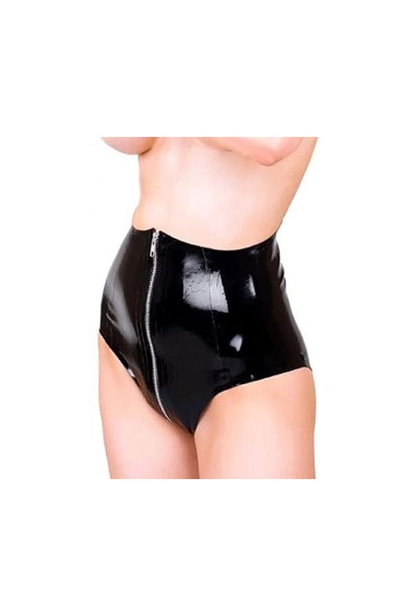 MONNIK Sexy Latex Femmes Culottes Avant Fermeture éclair Conception Shorts Sous-vêtements Slips Serrés Pour Catsuit Clubwear 