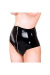 MONNIK Sexy Latex Femmes Culottes Avant Fermeture éclair Conception Shorts Sous-vêtements Slips Serrés Pour Catsuit Clubwear 