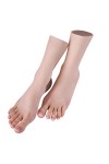Minaky Pieds en Silicone Réaliste Mannequin Femme Pieds Taille Réelle Modèle pour Bijoux Sandales Chaussures Chaussettes Disp