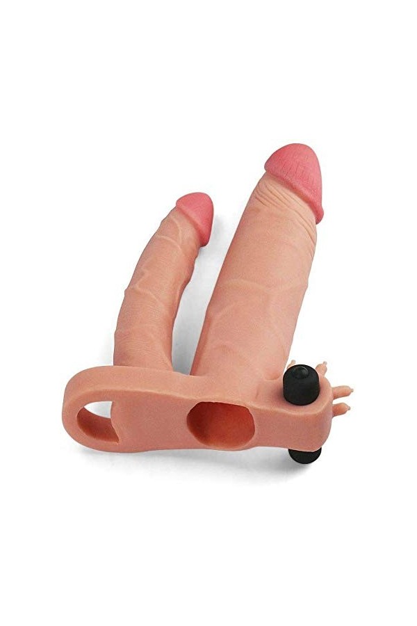 Double tete gode,Gode Faux pénis réaliste souple pour les couples vaginaux,14.17in WK2