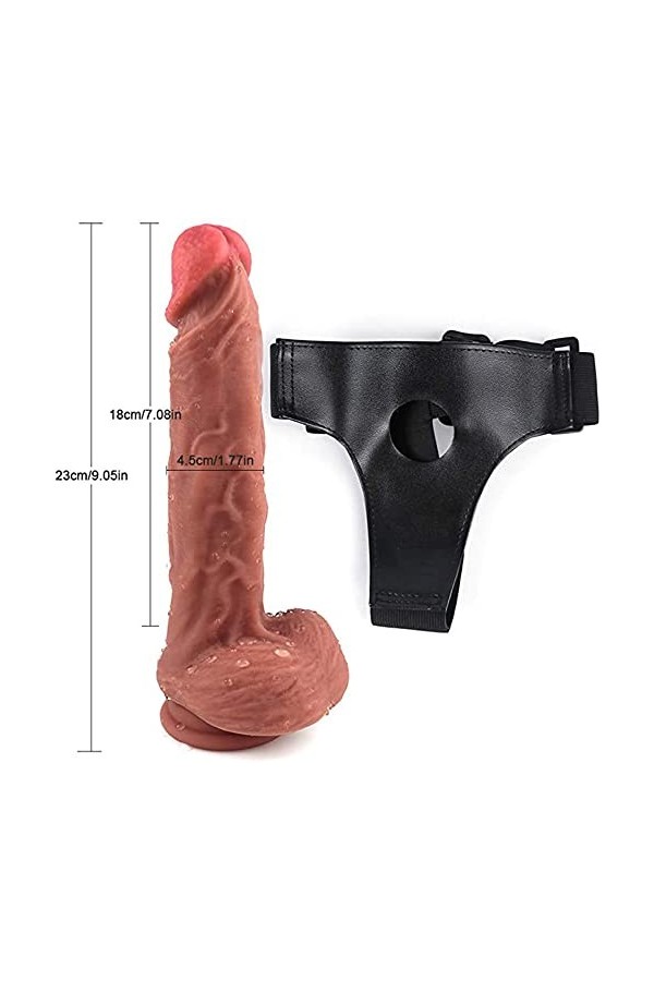 ZBJH Enorme 23cm ĠøDEŜ CEîntureS Gödë REÁlistÉ CÉinťurE ÁnÁlE pour Couple XXL ĠőđEṁîchEŠ ÁñüS Homme RÉÁLIŠTÉ pour FÉṁṁÉ PàS C