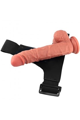 WYLP 22.5cm avec Ceinture Ventouse Grand Silicone Souple Etanche Grand Diamètre Convient Aux Hommes Couples Préféré Cadeau XX