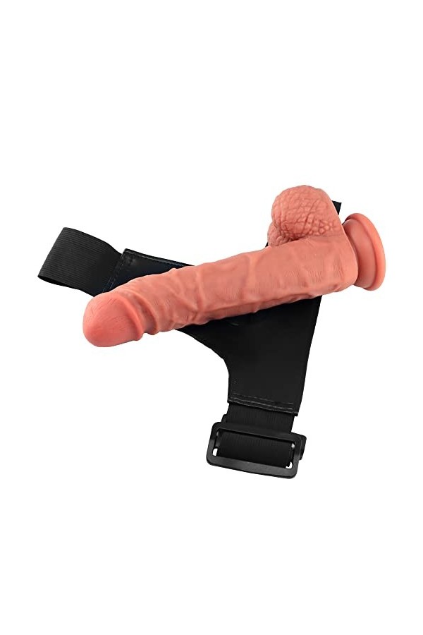 WYLP 22.5cm avec Ceinture Ventouse Grand Silicone Souple Etanche Grand Diamètre Convient Aux Hommes Couples Préféré Cadeau XX