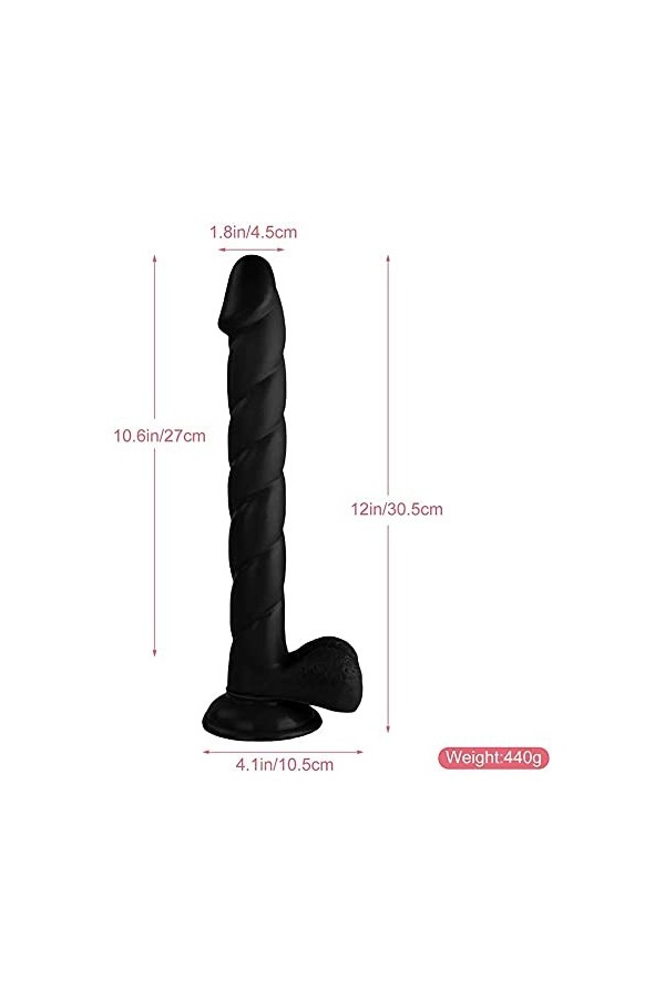 Godes pour Femme Realiste Penis Et Ventouse, Godemichet Silicone Souple pour Homme Anale Canne de Massage, Peau Godemiche Deb