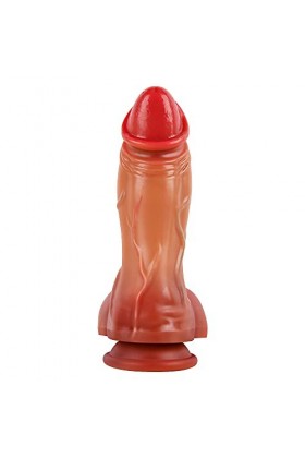 ZBSW Ẹnørṁế Ġødếṁìchế Rếầlìstế pour Fếṁṁế,Souple Silicone Large Ventouse Realiste Chair Femme Imperméable et Durable XXL Brun