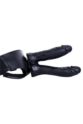 WZFQ 18cm Grande Double Tête avec Ceinture Réaliste avec Ceinture Ventouse Silicone étanche et Durable Adapté Aux Couples Déb