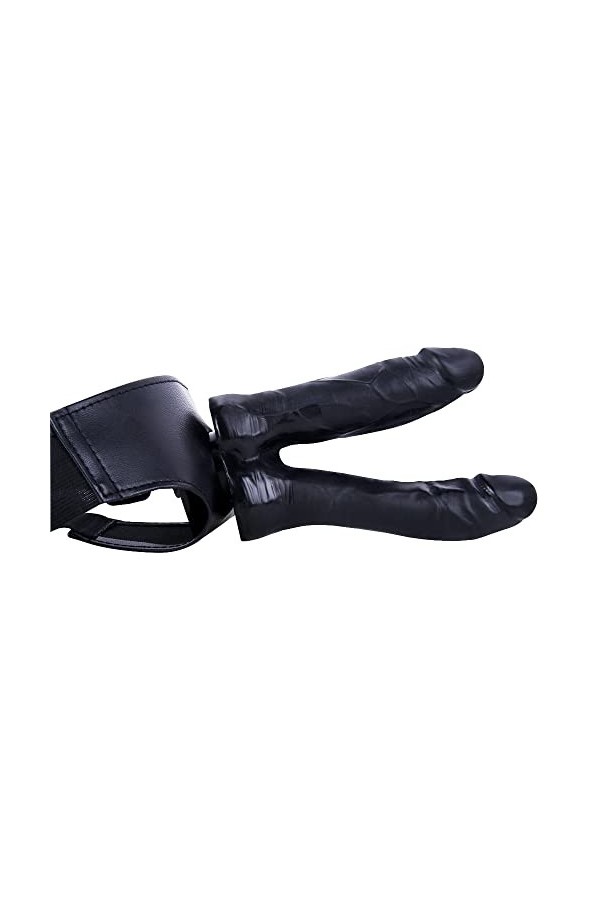 WZFQ 18cm Grande Double Tête avec Ceinture Réaliste avec Ceinture Ventouse Silicone étanche et Durable Adapté Aux Couples Déb