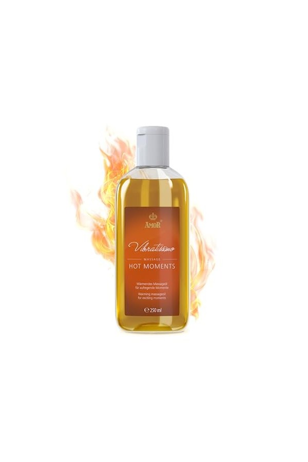 Vibratissimo « Hot Moments » huile de massage chauffante et apaisante, huile d’amour érotique, 100 ml