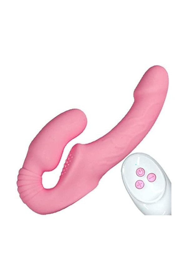 Double Tete Gode Strapless Strap-on G?d R?bbit V?br?m?ss?urs F?minin S?c?ur Silencieux M?sseur,S?x t?yspour pour F?mme V?br?n