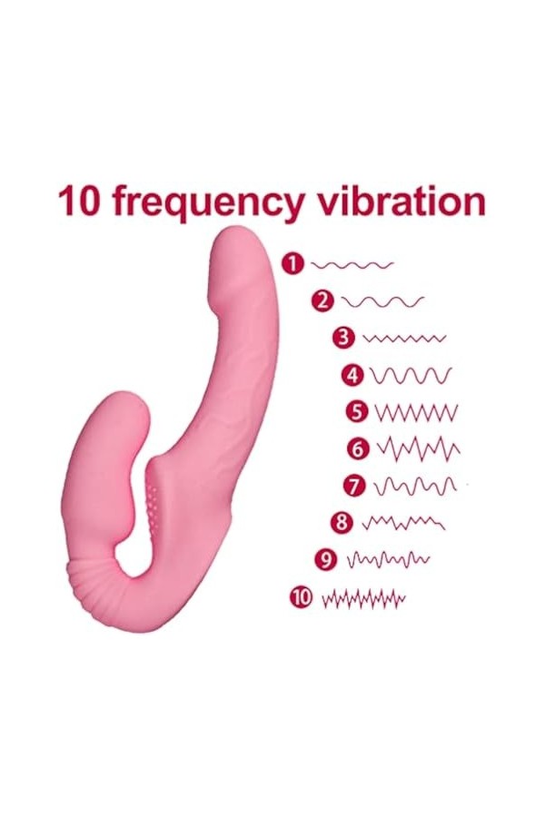 Double Tete Gode Strapless Strap-on Šêẋ Toýspôur Pour Hømme Gode Vîbránt Vibrômásseúrs va et vient pour femme