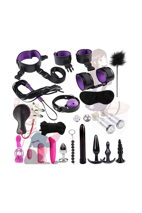 EsHals Ensemble de 24 Vêtements En Cuir Ajustables B-Dśm Sẹx Tọys Spree