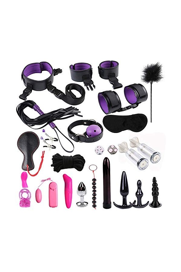 EsHals Ensemble de 24 Vêtements En Cuir Ajustables B-Dśm Sẹx Tọys Spree