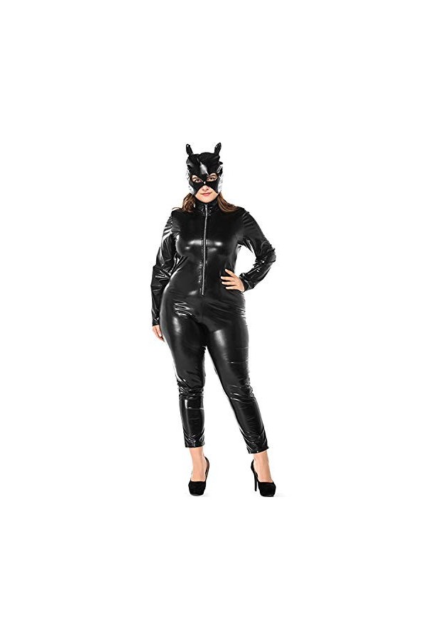 Combinaison en cuir verni pour catwoman et locomotive