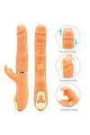Godes pour Femme Realiste Penis Va Et Vient Ventouse, Godemichet Silicone Souple pour Homme Anale Canne de Massage, Peau Gode