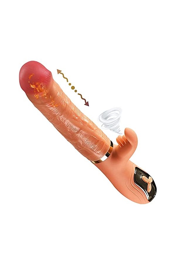 Godes pour Femme Realiste Penis Va Et Vient Ventouse, Godemichet Silicone Souple pour Homme Anale Canne de Massage, Peau Gode