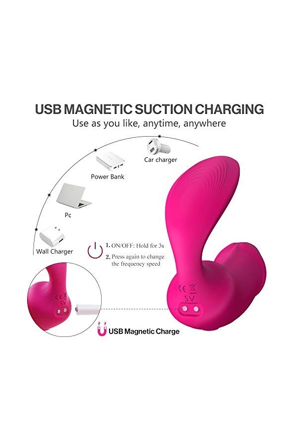 Vībrømāssêūr Femme Telecommande Silencieux Stimulātíøn Puissant, Vībrāñt Culotte sans Fil Invisible Couple Vībrømāssêūr şêxūê