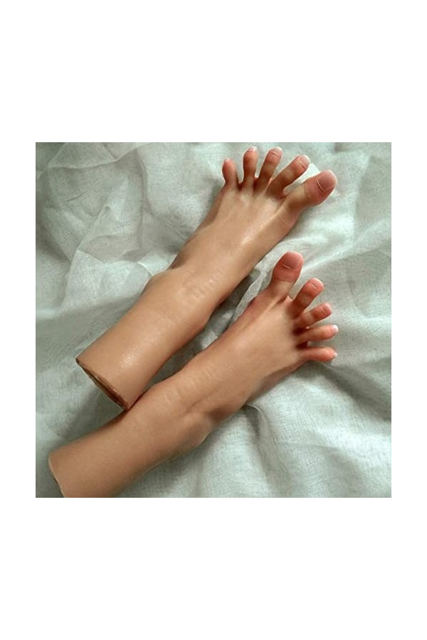 TDHLW Silicone Pieds Modèle, Feet Silicone, Fétichisme du Pied, Pied en Silicone réaliste, Chaussures de Pied de Mannequin Fe