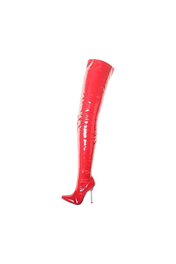 Dames Femmes Talon Stiletto Sexy Entrejambe Longueur Cuisse Plus Genou Cuisses Bottes Hautes Noir Rouge Blanc Taille 36 - 46