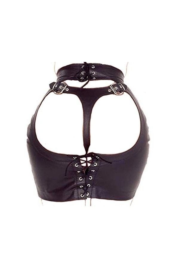 QISON Pantalons réglables en Cuir Verni Jupes des vêtements de Club pour Les Femmes M 