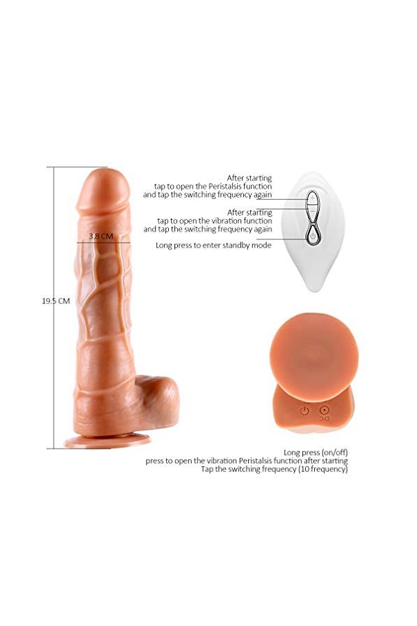 enorme Gode Reăliste, Double Silicone Godemichet de Couleur Chair avec Ventouse, Reăl ​​Anăl Penis pour Homme et Femme 3RX