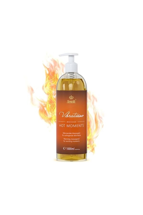 Vibratissimo « Hot Moments » huile de massage chauffante et apaisante, huile d’amour érotique, 100 ml