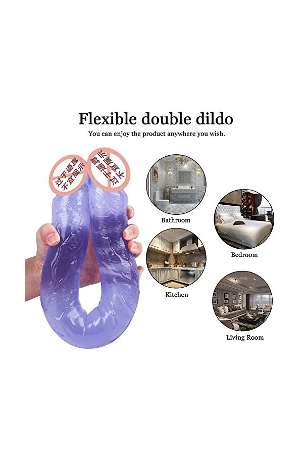 Double Tête Godes Gode Silicone Noir Réālisté pour Femme Gödémičhéts Va Et Vient Go-d Souple Silicone Go-dé Go-déș ànâlé Homm